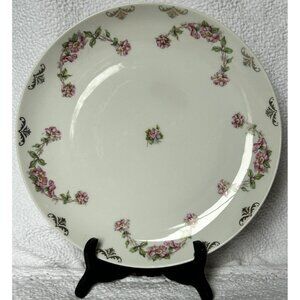 Moritz Zdekauer MZ Austria Dinner Plate 9 1/2” Pink Flowers Antique c1884-1909